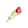 Elegant Tulip Flower Brooch Rhinestone Crystal Costume Jewelry