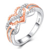 Heart Jewelry Rings Fashion Crystal Engagement Ring Wedding Ring for Women