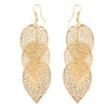 1Pair Women Alloy Hollow Leaves Dangle Earings Eardrop Jewelry GD